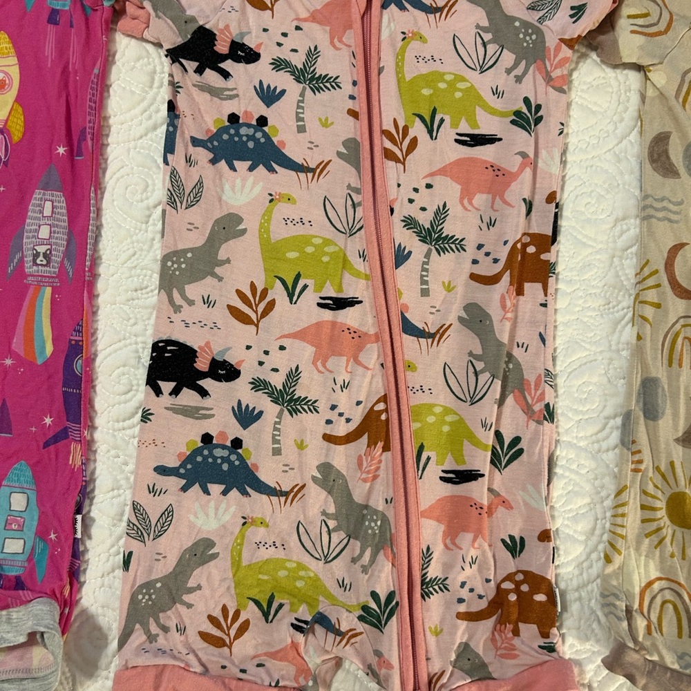 Little Sleepies Pink Dinosaur Baby Outfit